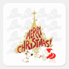 Frohe Weihnachten Quadratischer Aufkleber