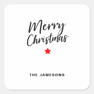 Frohe Weihnachten Quadratischer Aufkleber