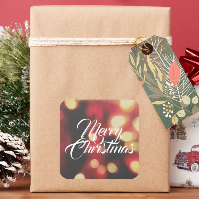 Frohe Weihnachten Quadratischer Aufkleber (Feiertag)