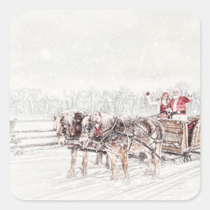 Frohe Weihnachten Quadratischer Aufkleber