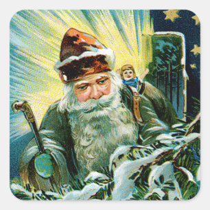 Frohe Weihnachten Quadratischer Aufkleber