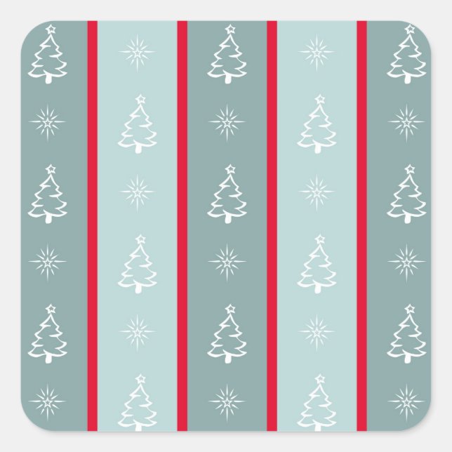 Frohe Weihnachten Quadratischer Aufkleber (Vorderseite)