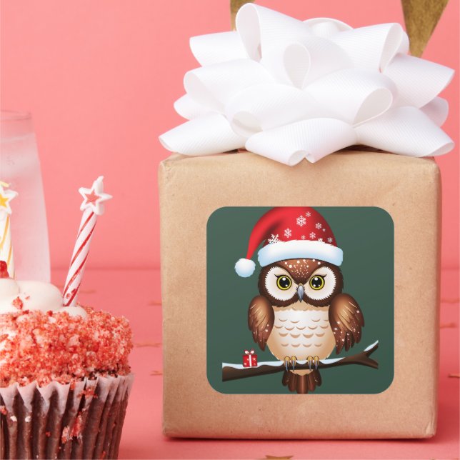 Frohe Weihnachten Quadratischer Aufkleber (Party)