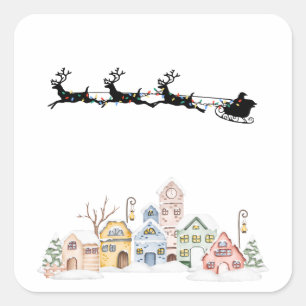 Frohe Weihnachten Quadratischer Aufkleber