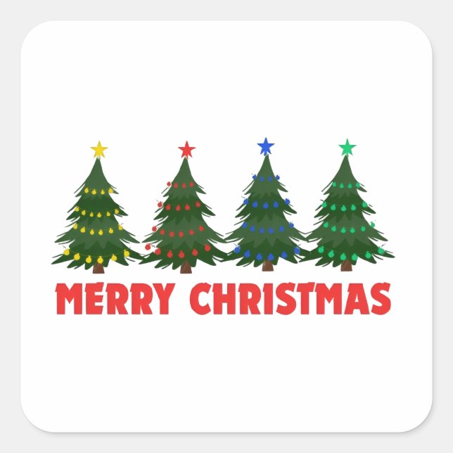 Frohe Weihnachten Quadratischer Aufkleber (Vorderseite)