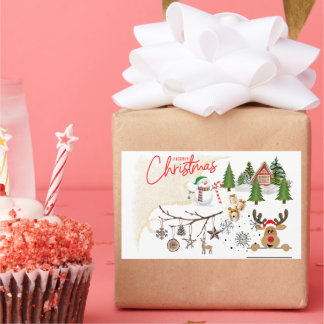 Frohe Weihnachten Rechteckiger Aufkleber