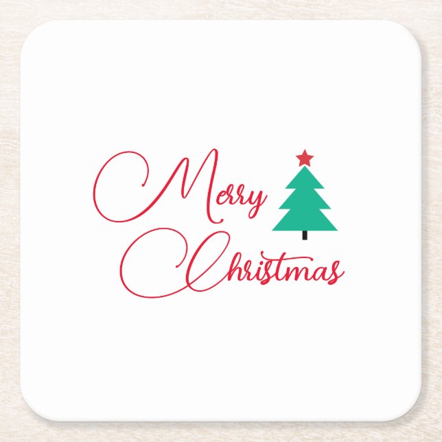 Frohe Weihnachten Rechteckiger Pappuntersetzer (Vorderseite)