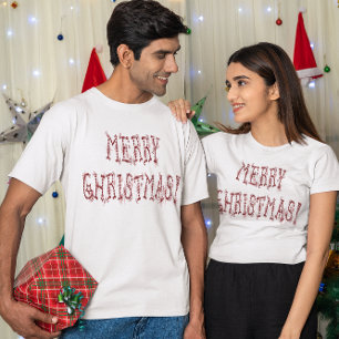 Frohe Weihnachten Red Baubles & Stars Unisex T-Shirt