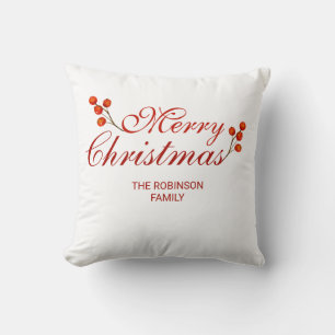 Frohe Weihnachten Red Berries Urlaub Kissen