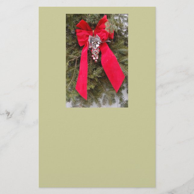 Frohe Weihnachten Red Bow Briefpapier (Vorderseite)