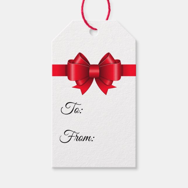Frohe Weihnachten Red Bow Geschenkanhänger (Vorderseite)