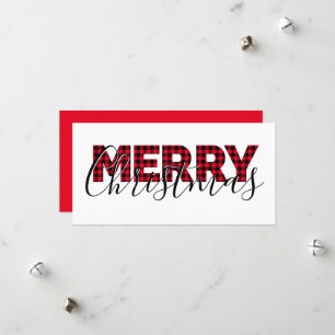 Frohe Weihnachten Red Buffalo Kariert und kalligra