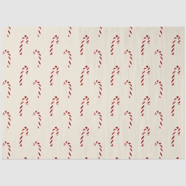 Frohe Weihnachten Red Candy Canes Seidenpapier (Vorderseite)