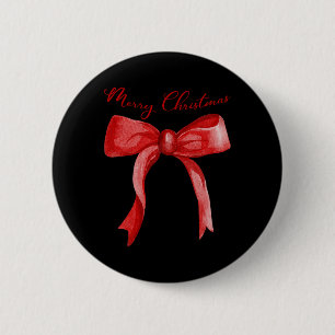 Frohe Weihnachten Red Coquette Bow fröhlich und he Button