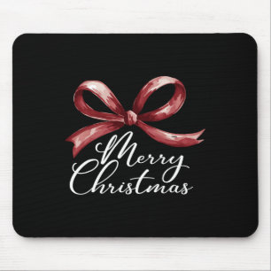 Frohe Weihnachten Red Coquette Bow fröhlich und he Mousepad