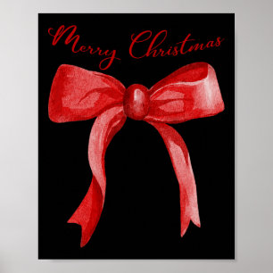 Frohe Weihnachten Red Coquette Bow fröhlich und he Poster