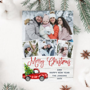 Frohe Weihnachten Red Farm Truck 4 Foto