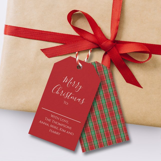 Frohe Weihnachten Red Green Classic Kariert Urlaub Geschenkanhänger (Von Creator hochgeladen)