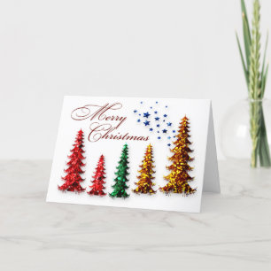 Frohe Weihnachten Red Green Gold Trees