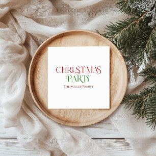 Frohe Weihnachten Red Green Retro Typografie Serviette
