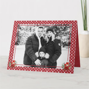 Frohe Weihnachten Red Green Snowflake 1 Foto Dankeskarte
