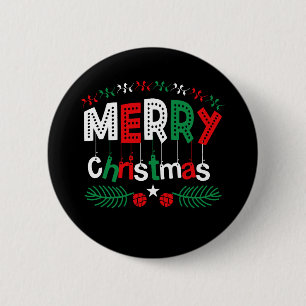 Frohe Weihnachten Red Green White Button