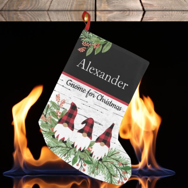 Frohe Weihnachten Red Hat Kariert Gnome Kleiner Weihnachtsstrumpf (Von Creator hochgeladen)