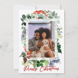 Frohe Weihnachten Red Holly Gerahmt Foto Holiday C