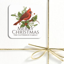 Frohe Weihnachten Red Kardinal Holly Personalisier