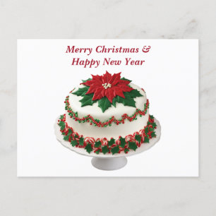 Frohe Weihnachten Red Poinsettia Cake
