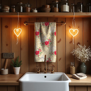 Frohe Weihnachten Red Poinsettia Geschirrtuch