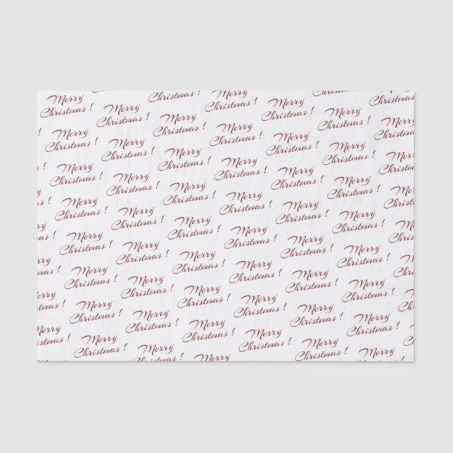 Frohe Weihnachten! Red Script Holiday Tissue Paper Seidenpapier (Vorderseite)