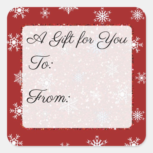 Frohe Weihnachten Red Snowflake zu und von Sticker (Vorderseite)