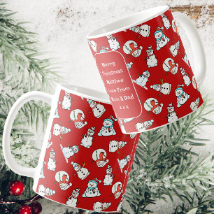 Frohe Weihnachten   Red Snowman Coffee Kaffeetasse