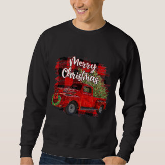Frohe Weihnachten Red Truck Buffalo Karierte Weihn Sweatshirt