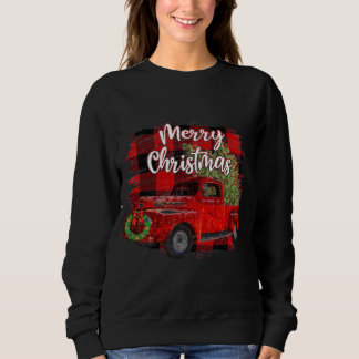 Frohe Weihnachten Red Truck Buffalo Karierte Weihn Sweatshirt