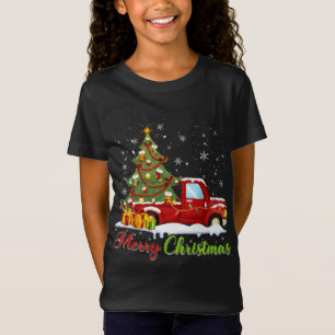 Frohe Weihnachten Red Truck Weihnachtsbaum Lichter T-Shirt