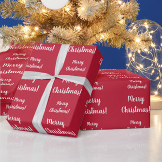 Frohe Weihnachten Red Typografy Script Geschenkpapier