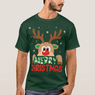 Frohe Weihnachten Reindeer Leopard Buffalo Red Kar T-Shirt