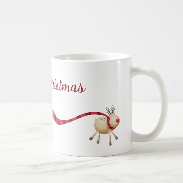 Frohe Weihnachten Reindeer Long Scarf Tasse (Rechts)