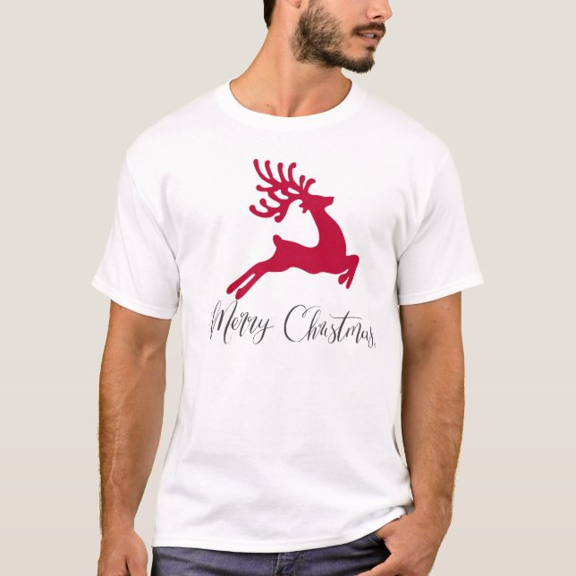 Frohe Weihnachten Reindeer Weihnachten T-Shirt (Vorderseite)