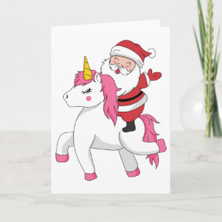 Frohe Weihnachten Reiten Einhorn Karte