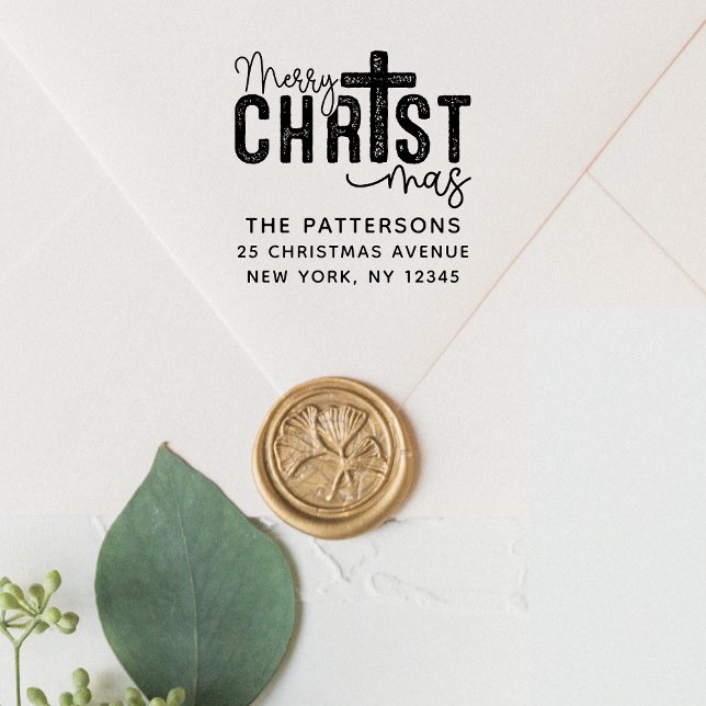 Frohe Weihnachten Religiöse Rücksendeadresse Permastempel (Von Creator hochgeladen)