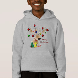 Frohe Weihnachten Rentier Kid Hoodie