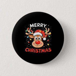 Frohe Weihnachten Rentier Xmas Familie Männer Frau Button