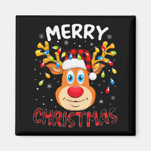 Frohe Weihnachten Rentier Xmas Familie Männer Frau Magnet