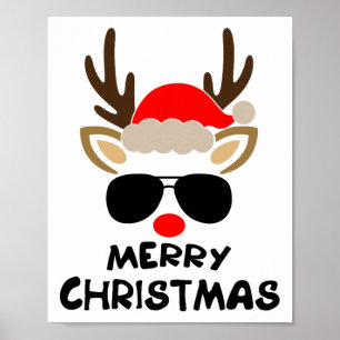 Frohe Weihnachten Rentier Xmas Familie Männer Frau Poster
