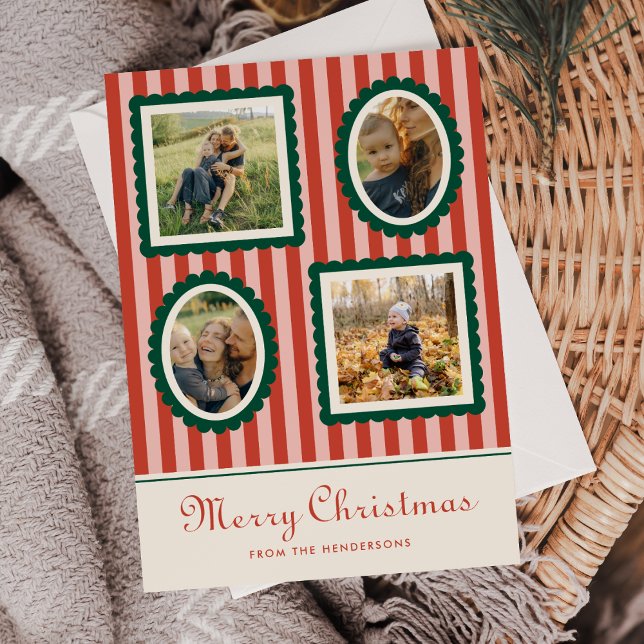 Frohe Weihnachten Retro Gestreift 4 Foto (Von Creator hochgeladen)