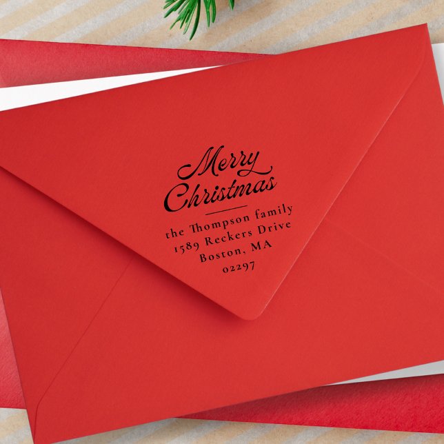 Frohe Weihnachten Retro Holiday Rücksendeadresse Permastempel (Von Creator hochgeladen)