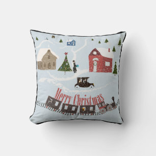 Frohe Weihnachten, Retro Kissen